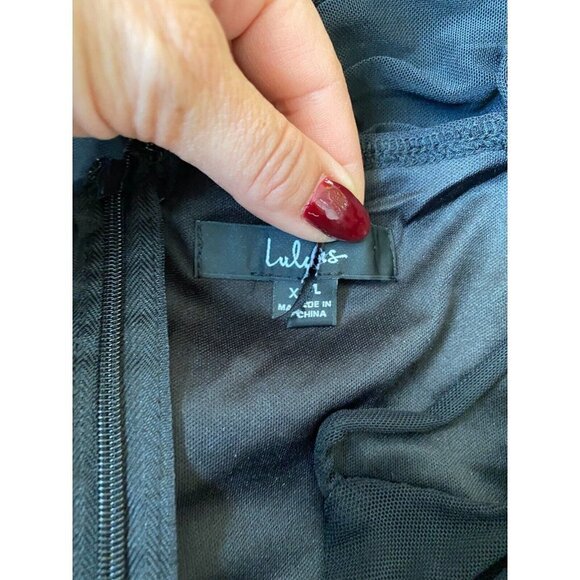 LULUS Bnwot Women Sz Xlarge "Spice Up The Night" Mesh Black Cut Out Dress - Picture 5 of 6